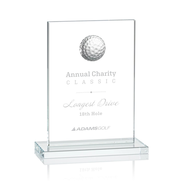 Rectangular golf award on base with a 3D crystal golf ball.... from ASI 84592 St Regis Group / St Regis