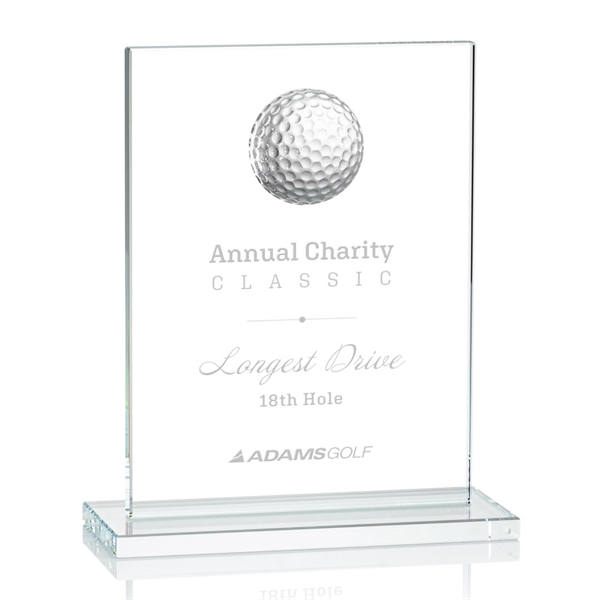 Rectangular golf award on base with a 3D crystal golf ball.... from ASI 84592 St Regis Group / St Regis