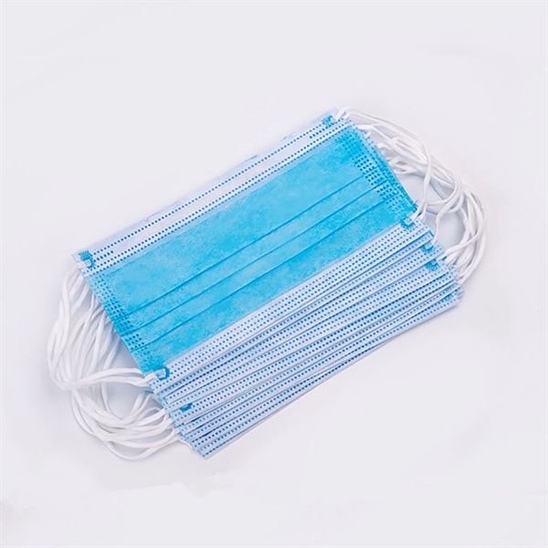 This blue 3-ply structure disposable face mask has elastic ear loops... from ASI 34800 Alstar Creations