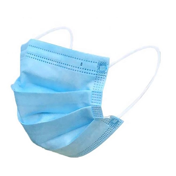 This blue 3-ply structure disposable face mask has elastic ear loops... from ASI 34800 Alstar Creations