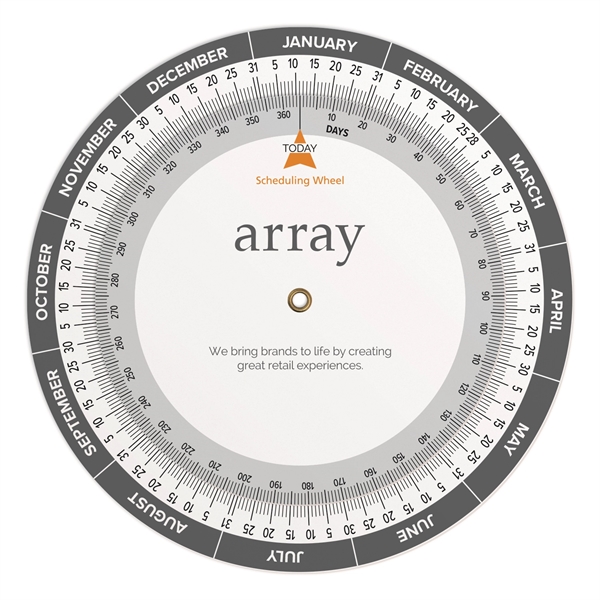 Court Reporter Scheduling Wheel Chart. Digital full color plus varnish directly... from ASI 87400 ArtechPro