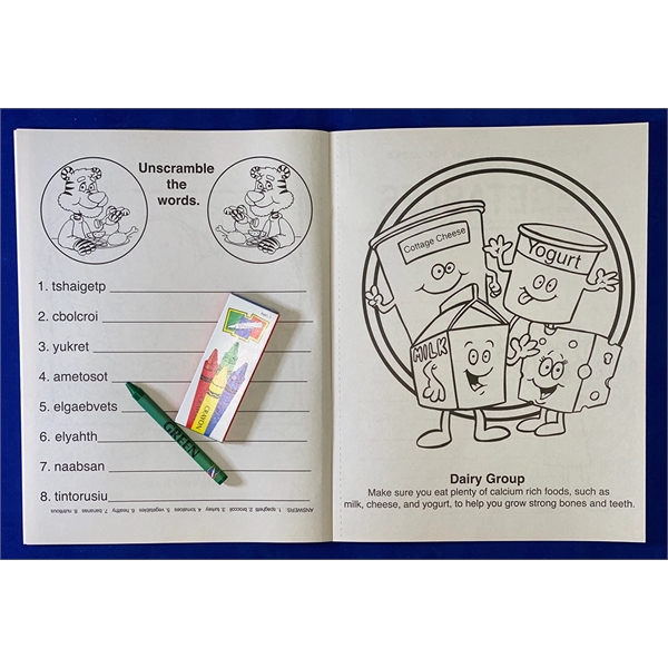 Eat Right, Eat Healthy educational coloring and activity book fun pack.... from ASI 45815 Coloring Book Solutions