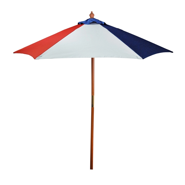 Market umbrella with 7' arc, 6 panel configuration, 2-pc. solid wood... from ASI 76730 Peerless Umbrella Co Inc / Threads By Peerless