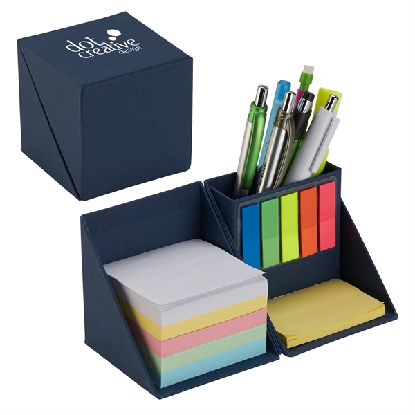 3.5" recycled cardboard Organize-It desk accessory with sticky memo pads.... from ASI 52840 Evans Manufacturing