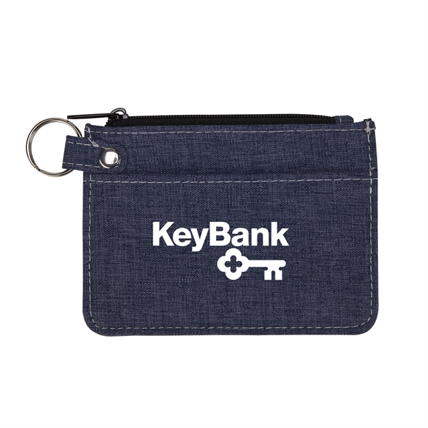 3 5/8" x 4 7/8" heathered polyester wallet with zippered closure,... from ASI 52840 Evans Manufacturing