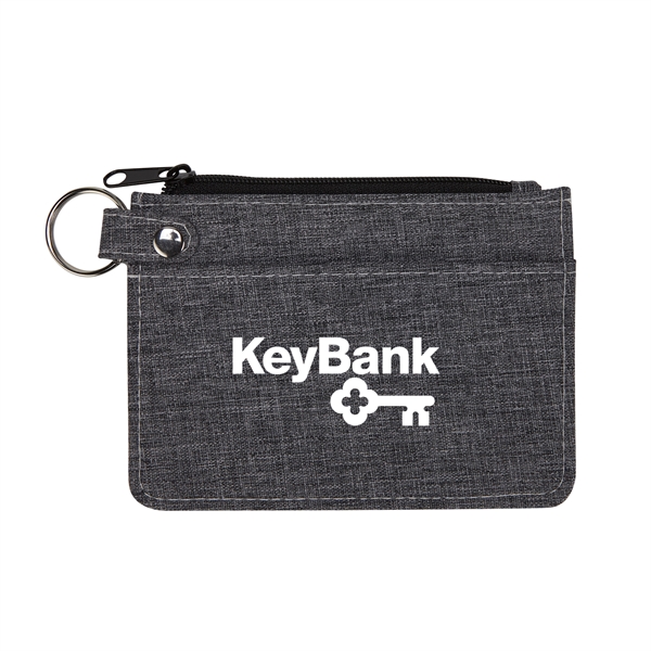 3 5/8" x 4 7/8" heathered polyester wallet with zippered closure,... from ASI 52840 Evans Manufacturing