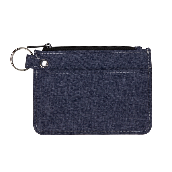 3 5/8" x 4 7/8" heathered polyester wallet with zippered closure,... from ASI 52840 Evans Manufacturing