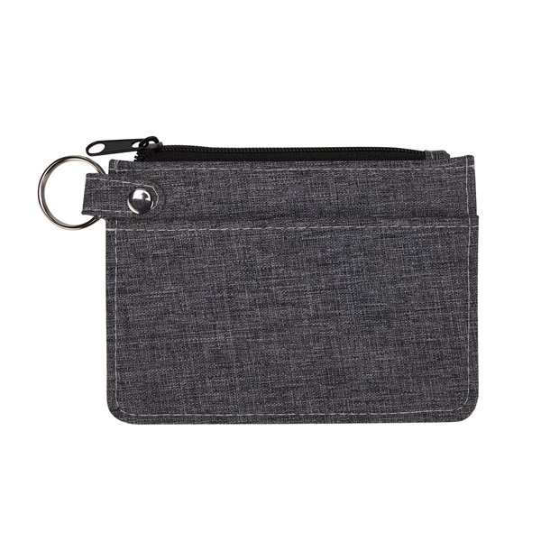 3 5/8" x 4 7/8" heathered polyester wallet with zippered closure,... from ASI 52840 Evans Manufacturing