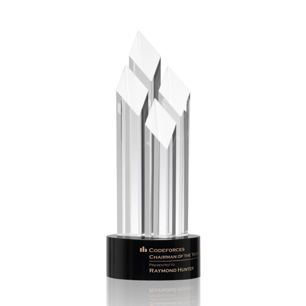 Optical crystal award with four beautiful diamond towers.... from ASI 84592 St Regis Group / St Regis