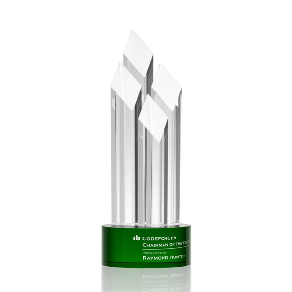 Optical crystal award with four beautiful diamond towers.... from ASI 84592 St Regis Group / St Regis