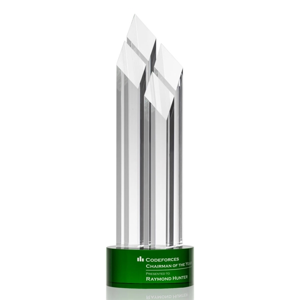 Optical crystal award with four beautiful diamond towers.... from ASI 84592 St Regis Group / St Regis
