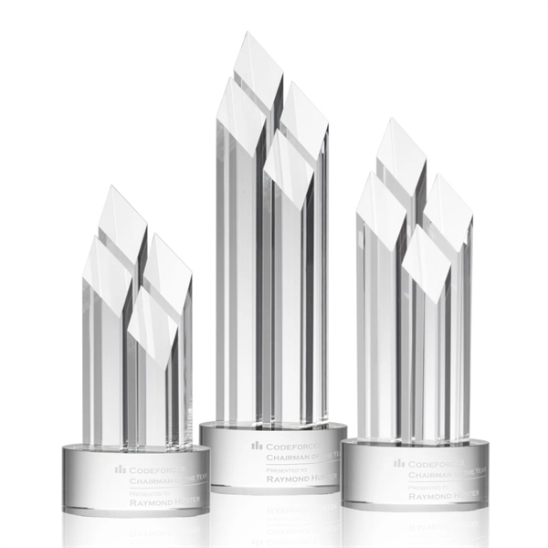 Optical crystal award with four beautiful diamond towers.... from ASI 84592 St Regis Group / St Regis