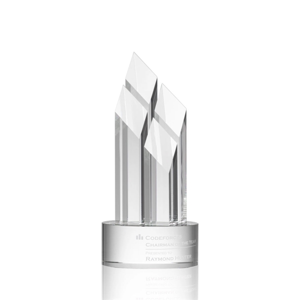 Optical crystal award with four beautiful diamond towers.... from ASI 84592 St Regis Group / St Regis
