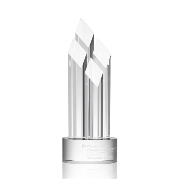 Optical crystal award with four beautiful diamond towers.... from ASI 84592 St Regis Group / St Regis