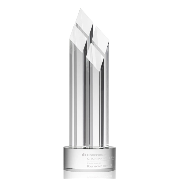 Optical crystal award with four beautiful diamond towers.... from ASI 84592 St Regis Group / St Regis