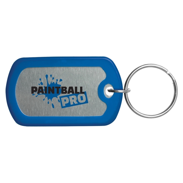 2 1/8" x 1 3/16" dog tag key tag with color... from ASI 62190 Illini