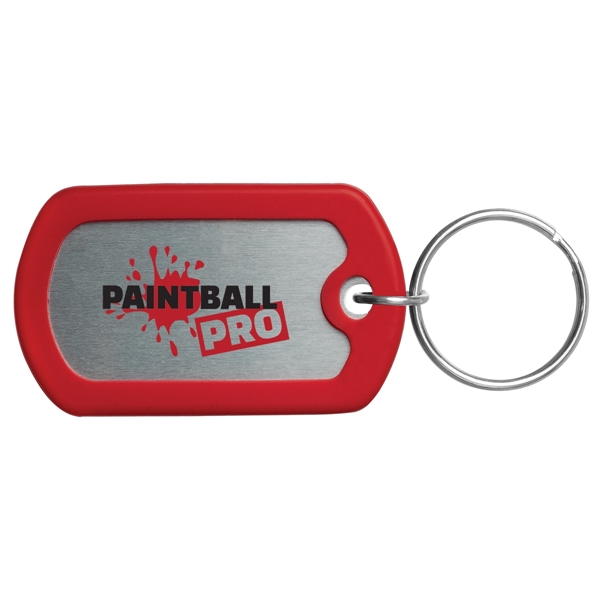2 1/8" x 1 3/16" dog tag key tag with color... from ASI 62190 Illini