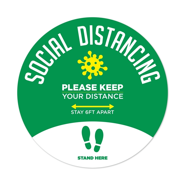 Social distancing wall and floor decals in 8, 10 and 12"... from ASI 90807 Tekweld