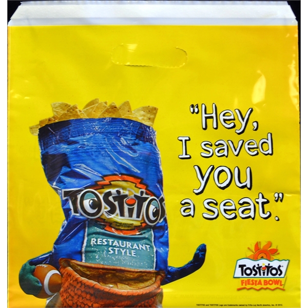 Stadium seat with no residue tape and die cut handles in... from ASI 81350 Regal Poly-Pak