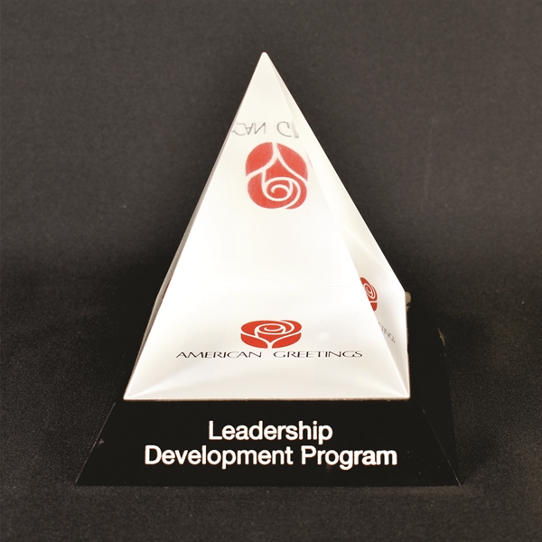 5" x 5" x 5" pyramid shaped acrylic award for embedding... from ASI 45430 Clear Image Inc / Clear Image
