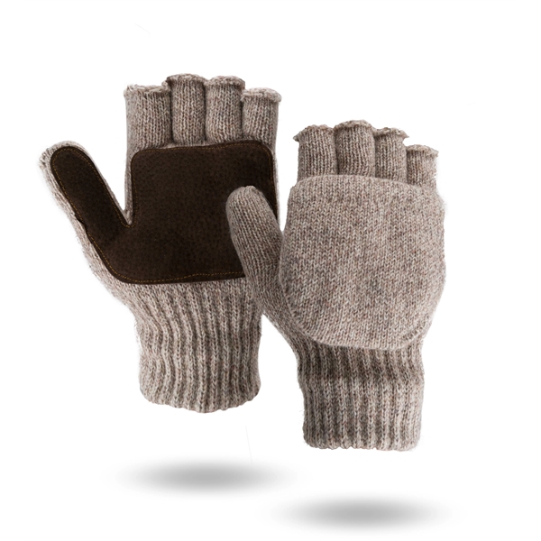 Glomitt- glove & mitten, ragg wool shell with 3M Thinsulate lining... from ASI 62192 Illinois Glove Co / Honest Abe®