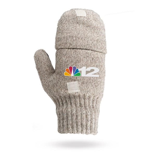 Glomitt- glove & mitten, ragg wool shell with 3M Thinsulate lining... from ASI 62192 Illinois Glove Co / Honest Abe®