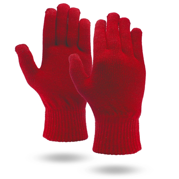 Touchscreen gloves, red acrylic knit... from ASI 62192 Illinois Glove Co / Honest Abe®