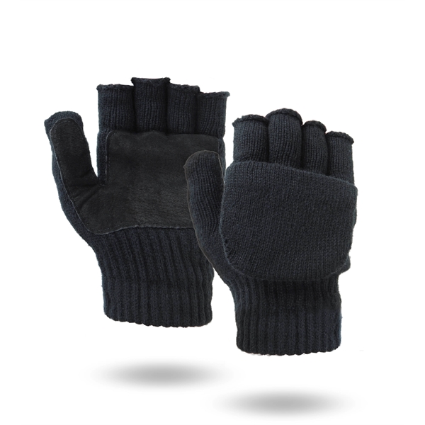 Glomitt- glove & mitten, ragg wool shell with 3M Thinsulate lining... from ASI 62192 Illinois Glove Co / Honest Abe®