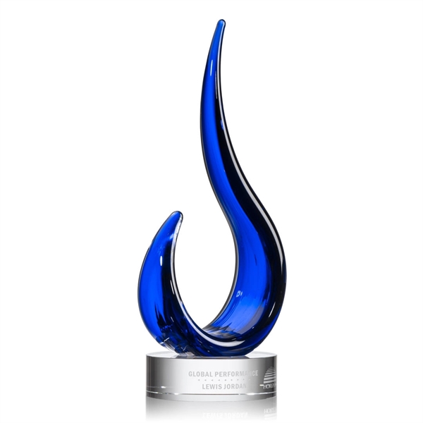 Hand blown royal glass award on clear optical base.... from ASI 84592 St Regis Group / St Regis