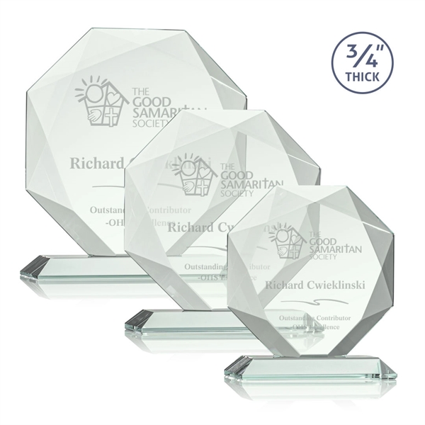 Jade octagon shape award with faceted edges on a base.... from ASI 84592 St Regis Group / St Regis