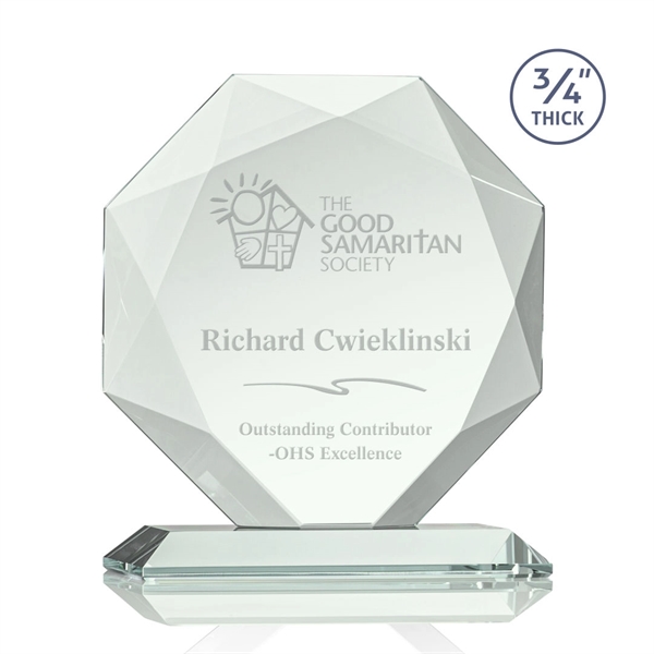 Jade octagon shape award with faceted edges on a base.... from ASI 84592 St Regis Group / St Regis