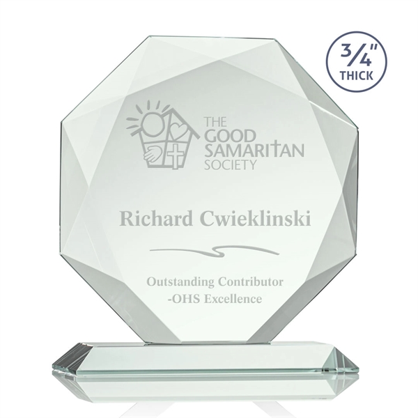 Jade octagon shape award with faceted edges on a base.... from ASI 84592 St Regis Group / St Regis