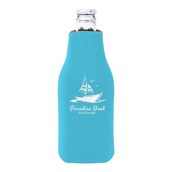 Soft polyurethane foam zippered sleeve for longneck bottles.... from ASI 62088 IDProductsource