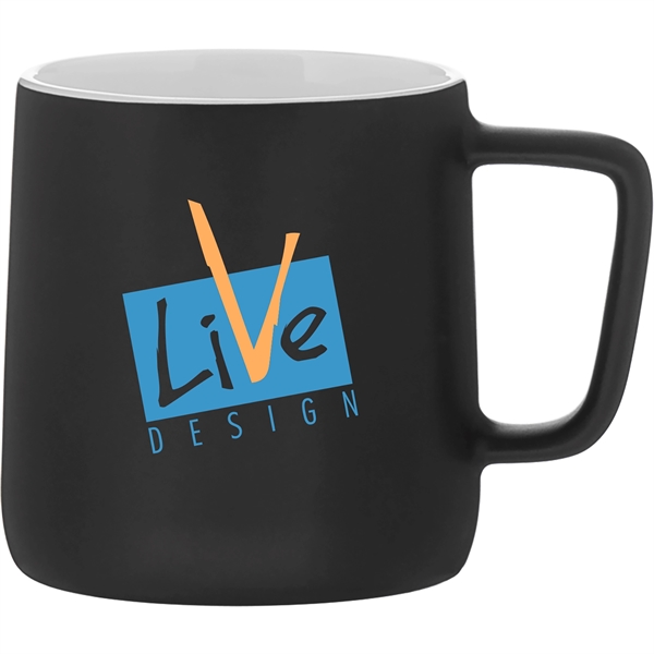 12 oz ceramic mug with a matte colored exterior and glossy... from ASI 51197 ETS Express, LLC
