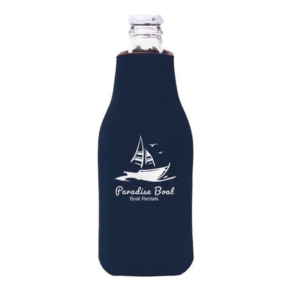 Soft polyurethane foam zippered sleeve for longneck bottles.... from ASI 62088 IDProductsource