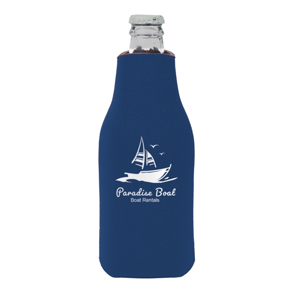 Soft polyurethane foam zippered sleeve for longneck bottles.... from ASI 62088 IDProductsource