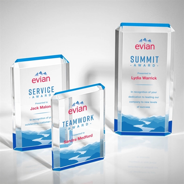 Acrylic award with ice blue mirrored reflector. Let your message POP... from ASI 84592 St Regis Group / R S Owens & Co Inc