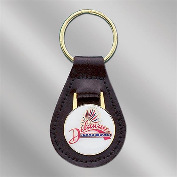 Leather key tags, 1 or 2 sided imprint, custom shape... from ASI 55610 Gempire/Floral Promotions