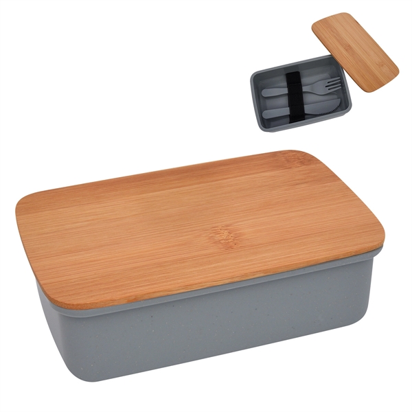 Lunch set with bamboo lid for taking your food to school... from ASI 61125 Hit Promotional Products / Hit®