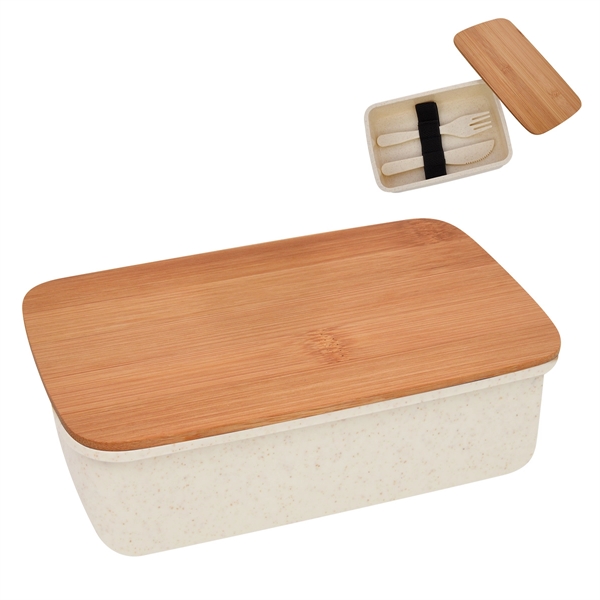 Lunch set with bamboo lid for taking your food to school... from ASI 61125 Hit Promotional Products / Hit®