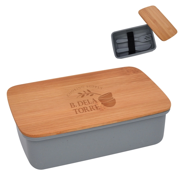 Lunch set with bamboo lid for taking your food to school... from ASI 61125 Hit Promotional Products / Hit®