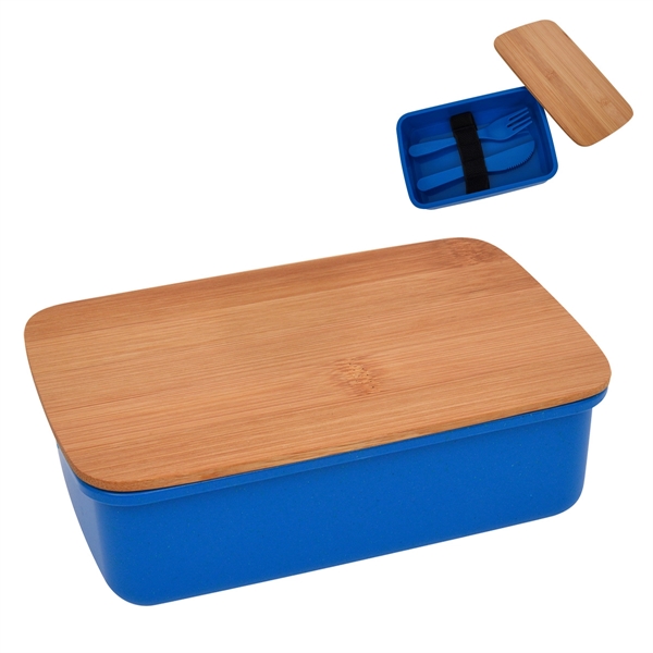 Lunch set with bamboo lid for taking your food to school... from ASI 61125 Hit Promotional Products / Hit®