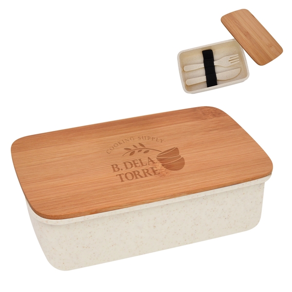Lunch set with bamboo lid for taking your food to school... from ASI 61125 Hit Promotional Products / Hit®