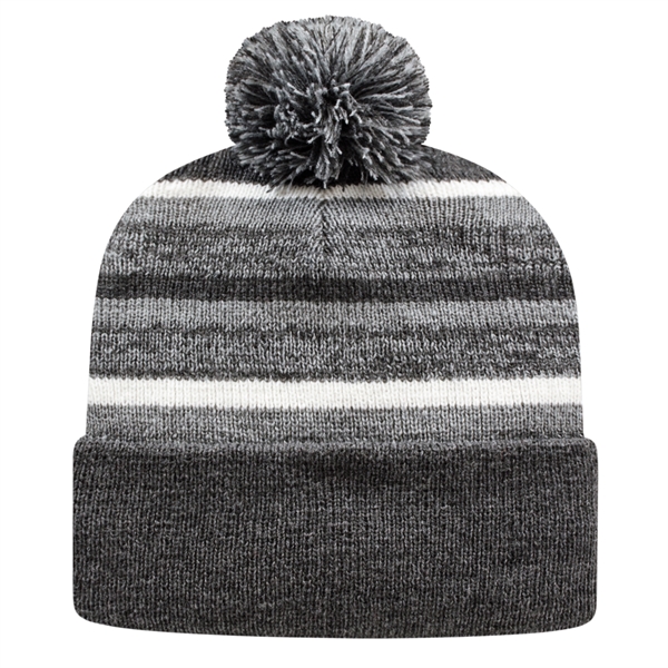 Acrylic knit cap with variegated striped polyester fleece lining, cuff and... from ASI 43792 Cap America Inc