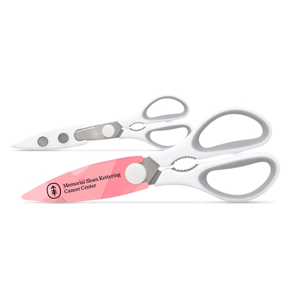 Stainless steel construction scissor, serrated edge blades. Magnetic plastic blade sheath.... from ASI 34040 Alexander Mfg Co / Alexander MC