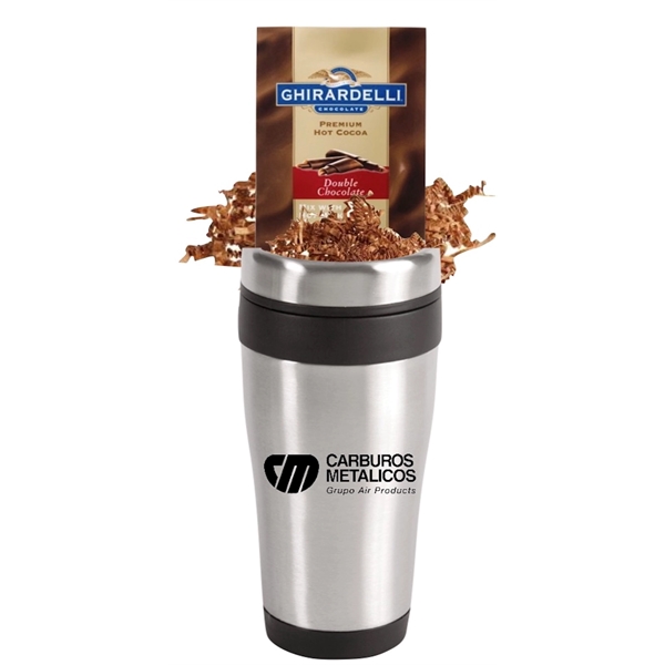 Stainless Travel Mug with Ghirardelli Cocoa... from ASI 89971 Stuff A Mug