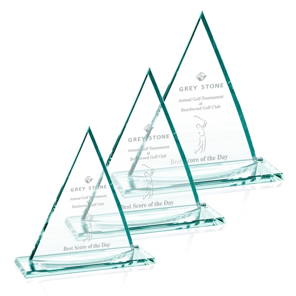 Curved jade glass triangular award.... from ASI 84592 St Regis Group / St Regis