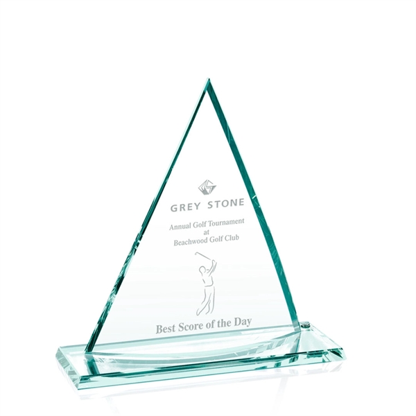 Curved jade glass triangular award.... from ASI 84592 St Regis Group / St Regis