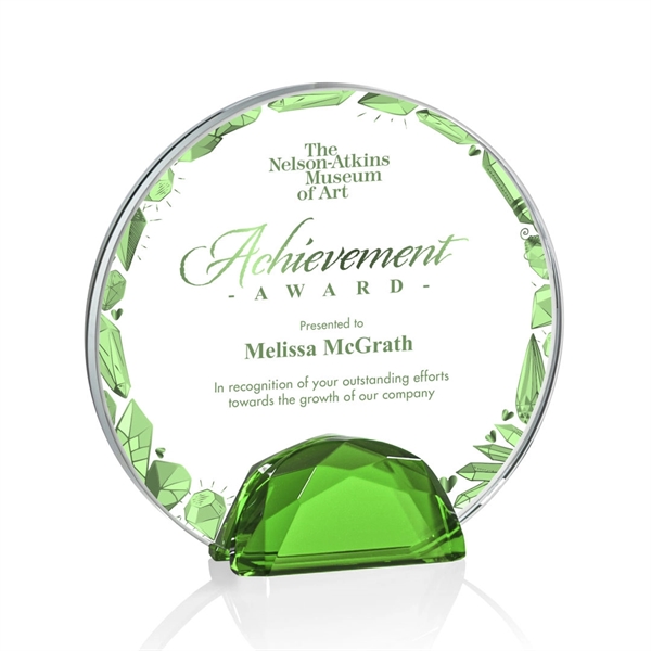 The Galveston Award features a Starfire Crystal disc wedged between two... from ASI 84592 St Regis Group / St Regis