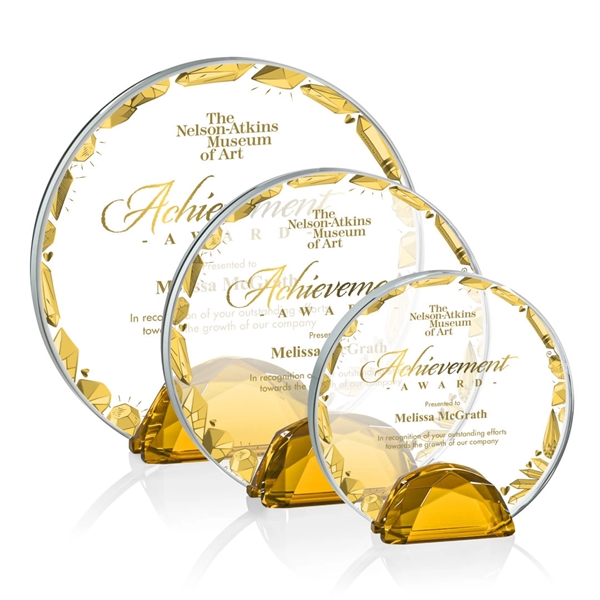 The Galveston Award features a Starfire Crystal disc wedged between two... from ASI 84592 St Regis Group / St Regis